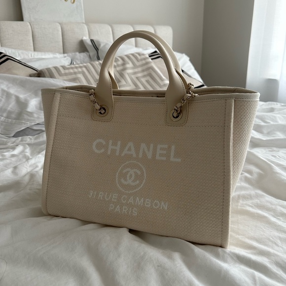 Chanel Beige Deauville Tote - small size - BRAND NEW PRISTINE condition! - Picture 1 of 7